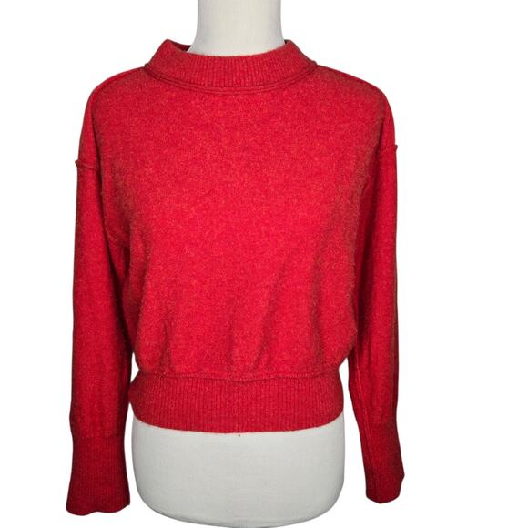 Free People Kora 100% Cashmere Sweater Cinder Fall Orange Size Small Funnel Neck - Picture 1 of 8